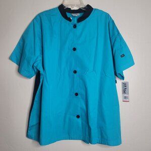 Womans Chef Shirt 3XL Blue Pockets Baggy UA Chef
